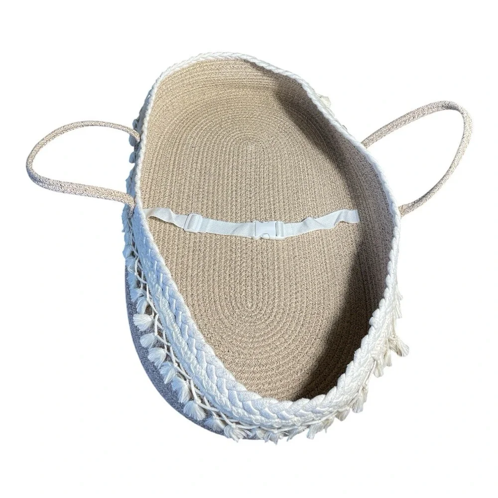 Baby‎ Changing Basket Handmade Boho Cotton Safety Strap Soft Foldable